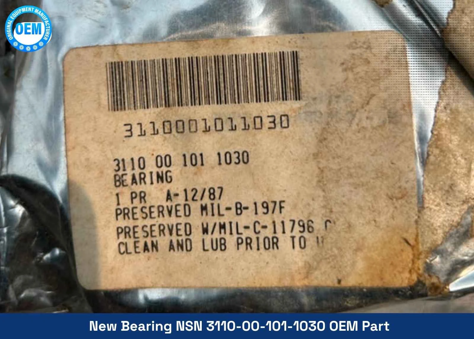 Original Industrial Bearing NSN 3110-00-101-1030