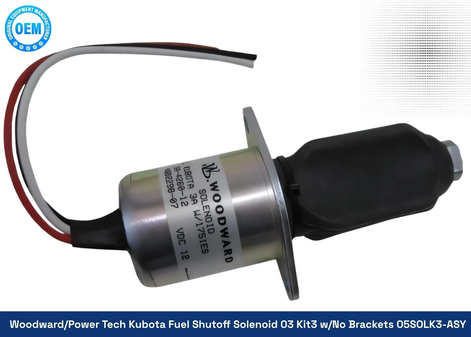 Woodward Power Tech 05SOLK3-ASY Kubota Fuel Shutoff Solenoid OEM Part
